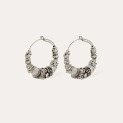 Gas Bijoux Aloha strass hoop earrings mini silver^Femme Boucles D'oreilles