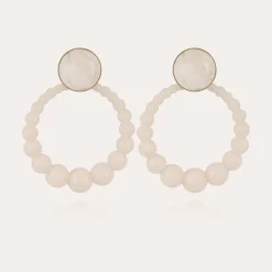 Gas Bijoux Andy earrings acetate gold - White^Femme Boucles D'oreilles