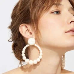 Gas Bijoux Andy earrings acetate gold - White^Femme Boucles D'oreilles