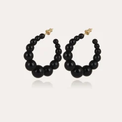 Gas Bijoux Andy hoop earrings small size acetate gold -^Femme Boucles D'oreilles