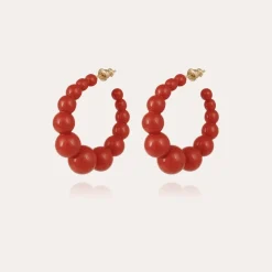 Gas Bijoux Andy hoop earrings small size acetate gold -^Femme Boucles D'oreilles