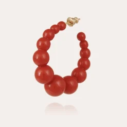 Gas Bijoux Andy hoop earrings small size acetate gold -^Femme Boucles D'oreilles