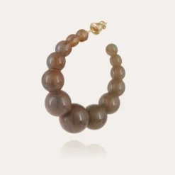 Gas Bijoux Andy hoop earrings small size acetate gold - Grey^Femme Boucles D'oreilles