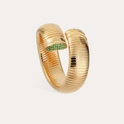 Gas Bijoux Antigone bracelet gold - Emerald - Capsule The Precious^Femme Bracelets|Bracelets
