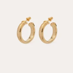 Gas Bijoux Antigone hoop earrings small size gold - Amethsyt - Capsule The Precious^Femme Boucles D'oreilles|Boucles D'oreilles