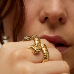 Gas Bijoux Antigone ring gold - Emerald - Capsule The Precious^Femme Bagues