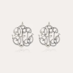 Gas Bijoux Arabesque earrings large size silver^Femme Boucles D'oreilles