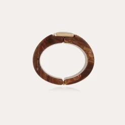 Gas Bijoux Arty Bis bracelet acetate gold - Brown - Mother-of-pearl^Femme Bracelets