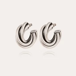 Gas Bijoux Atik hoop earrings midle size silver^Femme Boucles D'oreilles|Bijoux Argentés