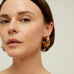 Gas Bijoux Atik hoop medium size gold^Femme Boucles D'oreilles|Bijoux Dorés