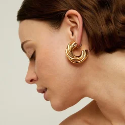 Gas Bijoux Atik hoop medium size gold^Femme Boucles D'oreilles|Bijoux Dorés