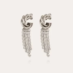Gas Bijoux Atik Riviera earrings mini silver - Zirconia^Femme Boucles D'oreilles