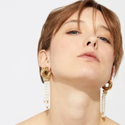 Gas Bijoux Atik Riviera mini gold - Cultured pearls^Femme Boucles D'oreilles