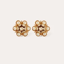 Gas Bijoux Augusta earrings gold - Cultured pearl^Femme Boucles D'oreilles