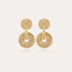 Gas Bijoux Aurelia strass earrings gold^Femme Boucles D'oreilles