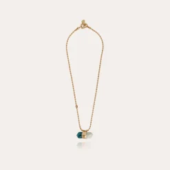 Gas Bijoux Aventurine necklace large size gold - Blue Apatite & Amazonite^Femme Colliers