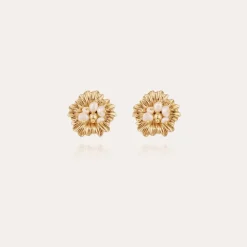 Gas Bijoux Azalee studs earrings gold - Cultured pearls^Femme Boucles D'oreilles|Boucles D'oreilles