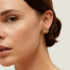 Gas Bijoux Azalee studs earrings gold - Cultured pearls^Femme Boucles D'oreilles|Boucles D'oreilles