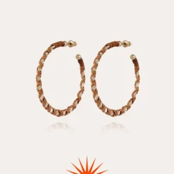 Gas Bijoux Bako earrings medium size gold - Wicker - 55 years collection^Femme Boucles D'oreilles