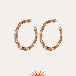 Gas Bijoux Bako hoop earrings small size gold - Wicker - 55 years collection^Femme Boucles D'oreilles