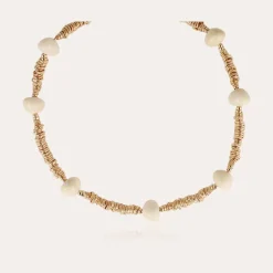 Gas Bijoux Biba necklace gold - Ivory^Femme Colliers
