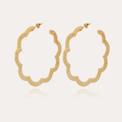 Gas Bijoux Bolduc Flore hoop earrings large size gold^Femme Boucles D'oreilles|Bijoux Dorés