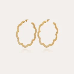 Gas Bijoux Bolduc Flore hoop earrings small size gold^Femme Boucles D'oreilles|Bijoux Dorés