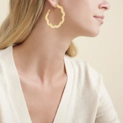 Gas Bijoux Bolduc Flore hoop earrings small size gold^Femme Boucles D'oreilles|Bijoux Dorés