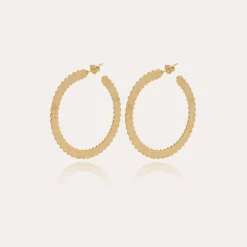Gas Bijoux Bolduc hoop earrings small size gold^Femme Boucles D'oreilles