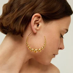 Gas Bijoux Boucles d'oreilles créoles Multiperla dorées^Femme Boucles D'oreilles