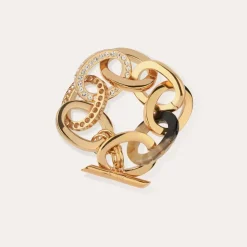 Gas Bijoux Bracelet Maille Fada strass doré^Femme Bracelets