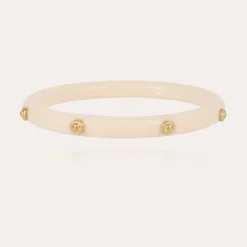 Gas Bijoux Caftan Bis bracelet acetate gold - Ivory^Femme Bracelets|Bracelets