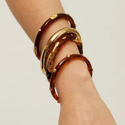 Gas Bijoux Caftan Bis Bracelet acetate gold - Brown^Femme Bracelets