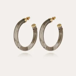 Gas Bijoux Caftan hoop earrings acetate gold -^Femme Boucles D'oreilles