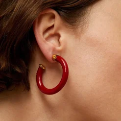 Gas Bijoux Caftan hoop earrings small size acetate gold -^Femme Boucles D'oreilles|Boucles D'oreilles