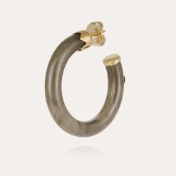 Gas Bijoux Caftan hoop earrings small size acetate gold -^Femme Boucles D'oreilles