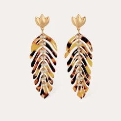 Gas Bijoux Cavallo earrings acetate gold - Tortoise^Femme Boucles D'oreilles