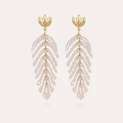 Gas Bijoux Cavallo earrings acetate gold - Ivory^Femme Boucles D'oreilles