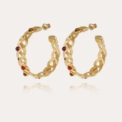 Gas Bijoux Cesaria cabochons earrings gold^Femme Boucles D'oreilles