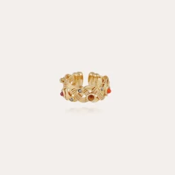 Gas Bijoux Cesaria cabochons jonc ring gold^Femme Bagues