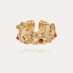 Gas Bijoux Cesaria cabochons jonc ring gold^Femme Bagues