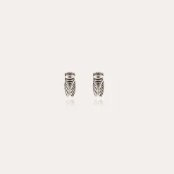Gas Bijoux Cigale studs earrings silver^Femme Boucles D'oreilles