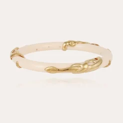 Gas Bijoux Cobra jonc bracelet acetate gold - Ivory^Femme Bracelets|Bracelets