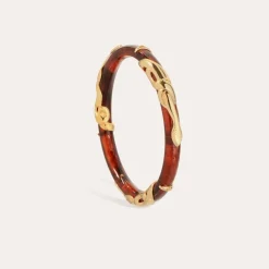 Gas Bijoux Cobra jonc bracelet acetate gold - Brown^Femme Bracelets|Bracelets