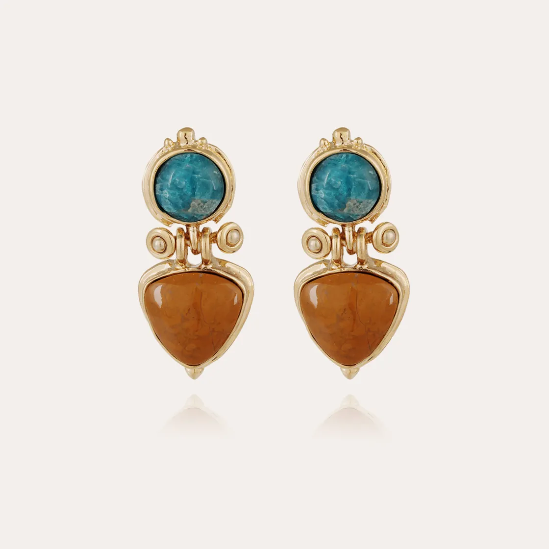 Gas Bijoux Colorado earrings gold - Blue Apatite^Femme Boucles D'oreilles