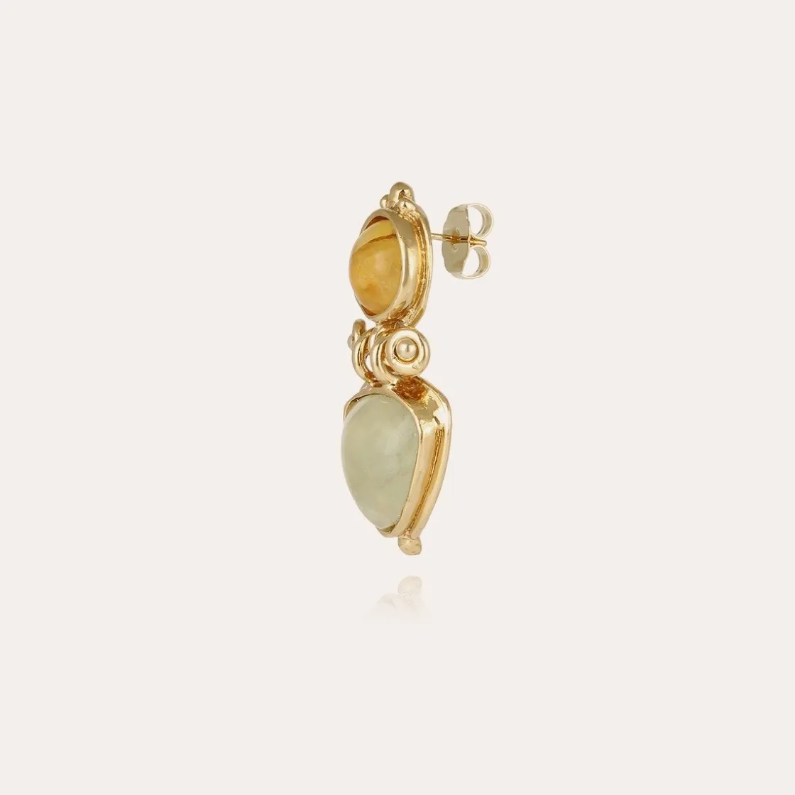 Gas Bijoux Colorado earrings gold - Yellow Hematoide & Fluorite^Femme Boucles D'oreilles