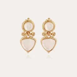 Gas Bijoux Colorado earrings silver - White Mother-of-pearl^Femme Boucles D'oreilles