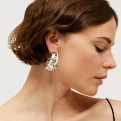 Gas Bijoux Compression hoop earrings silver^Femme Boucles D'oreilles|Boucles D'oreilles