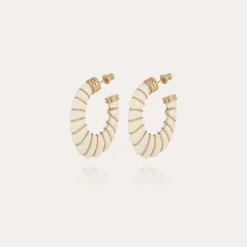 Gas Bijoux Cyclade earrings small size gold - Ivory^Femme Boucles D'oreilles