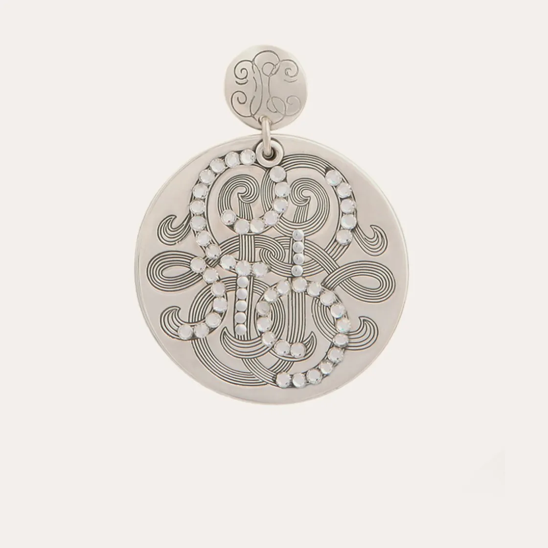 Gas Bijoux Diva strass earrings large size silver^Femme Boucles D'oreilles